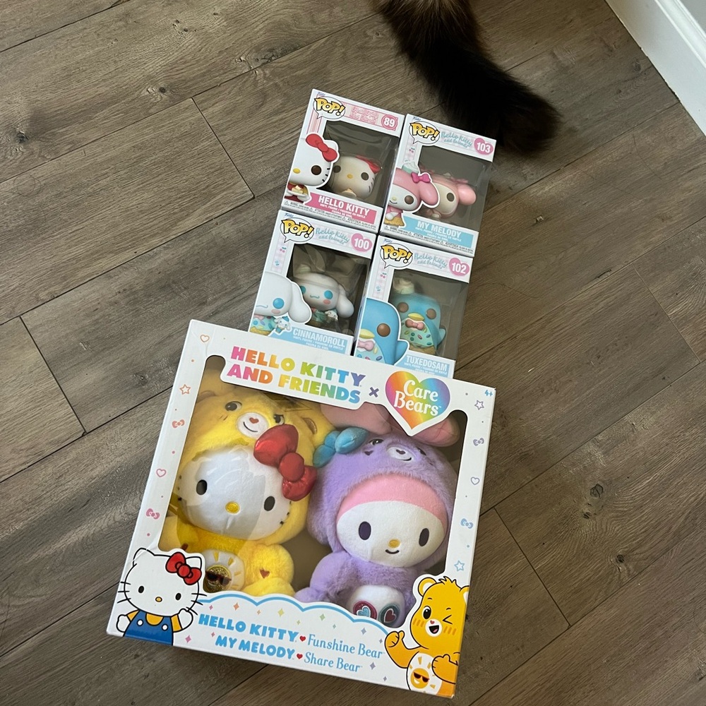 Hello Kitty x Care Bears Plush Set - Yellow and Purple